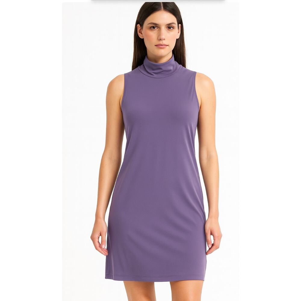 FLX Urban Commuter Dress Shift Mock Neck Back Zipper Size L Athleisure Travel